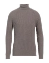 Zanone Man Turtleneck Khaki Size 42 Virgin Wool In Beige