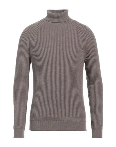 Zanone Man Turtleneck Khaki Size 42 Virgin Wool In Gray