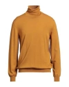 Zanone Man Turtleneck Marigold Size 44 Virgin Wool, Polyamide In Orange