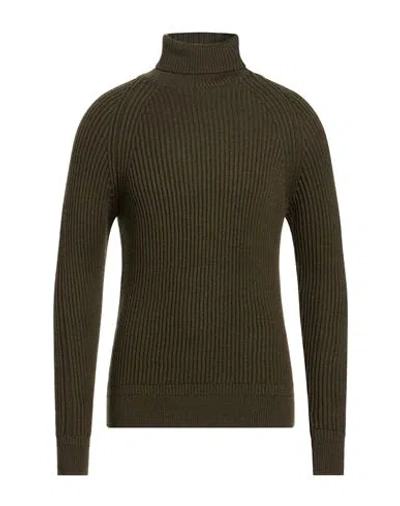 Zanone Man Turtleneck Military Green Size 40 Virgin Wool