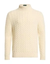 Zanone Man Turtleneck Off White Size 42 Alpaca Wool, Polyamide In Neutral