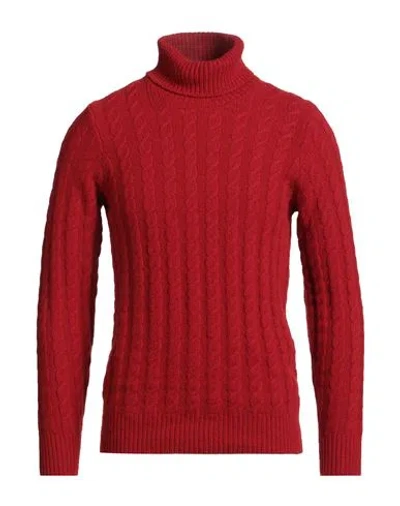 Zanone Man Turtleneck Red Size 38 Alpaca Wool, Virgin Wool