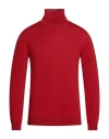 Zanone Man Turtleneck Red Size 46 Virgin Wool, Polyamide