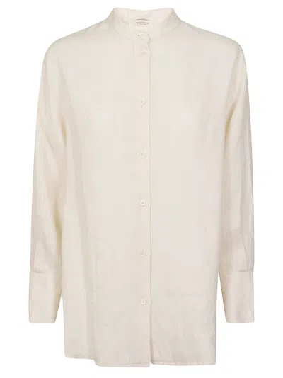 ZANONE MANDARIN COLLAR LINEN SHIRT WITH BUTTON-DOWN FRONT