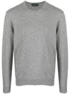 Zanone Mélange-effect Cashmere Jumper In Grey