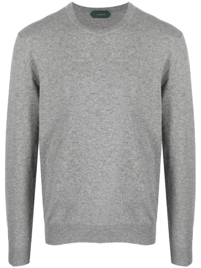 Zanone Mélange-effect Cashmere Jumper In Grey