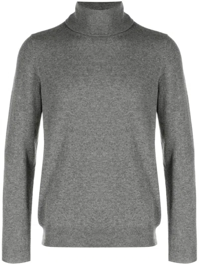 Zanone Mélange-effect Roll-neck Jumper In Grey