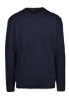Zanone Knit Pullover Regular Fit Crew Neck In Blue