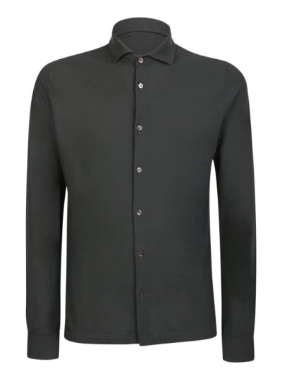 ZANONE ZANONE MLITARY GREEN COTTON SHIRT