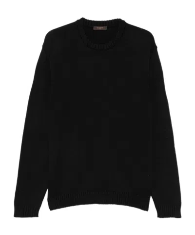 Zanone Mock Neck Knitwear In Black