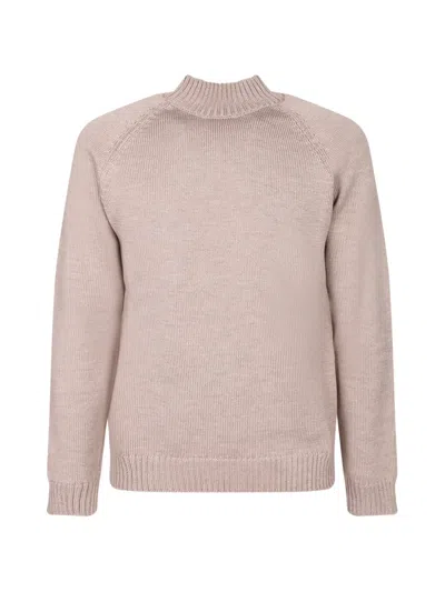 Zanone Mock-neck Raglan-sleeve Sweater In Pink