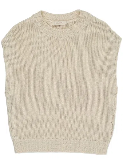 Zanone Neutral Boxy Fit Knitted Sleeveless Top In Blue