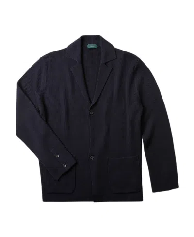 Zanone Notched-lapels Virgin-wool Blazer In Black