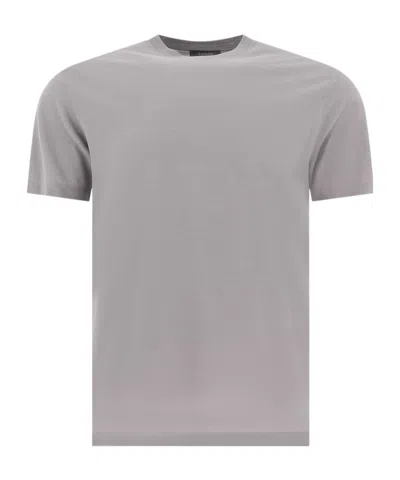Zanone Open-necked Black Shirt In Gray