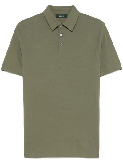 Zanone Organic-cotton Polo Shirt In Green