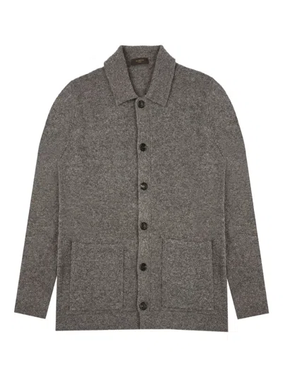Zanone Patch-pocket Cardigan In Gray