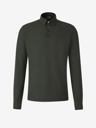 Zanone Plain Cotton Polo In Green
