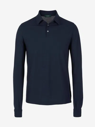 Zanone Polo Shirts In Blue