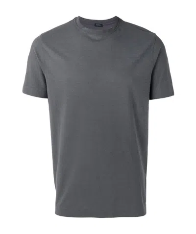 Zanone Round-neck Short-sleeve T-shirt In Gray