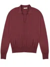 Zanone Wide Fit V Neck Polo Shirt In Flexwool Clothing In Red