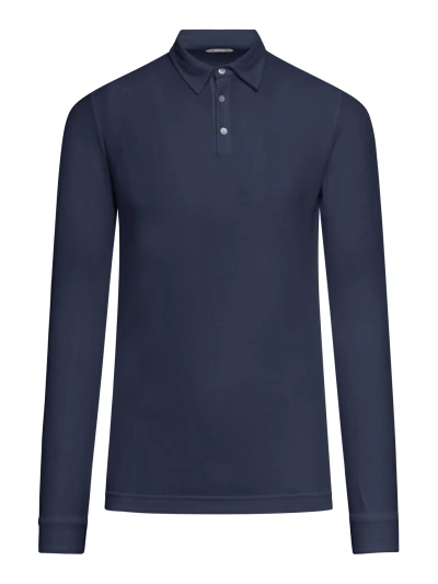 Zanone Polo Long Sleaves In Blue