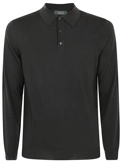 Zanone Long Sleeves Polo In Green