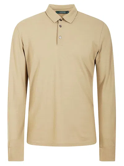 Zanone Polo Ls In Beige
