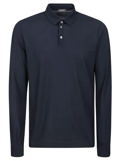 Zanone Polo Ls Ice Cotton In Blue Copying