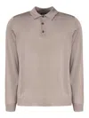 Zanone Polo Shirt In Wool Knit In Beige