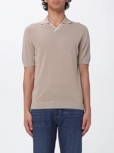 Zanone Polo Shirt Men In Neutral