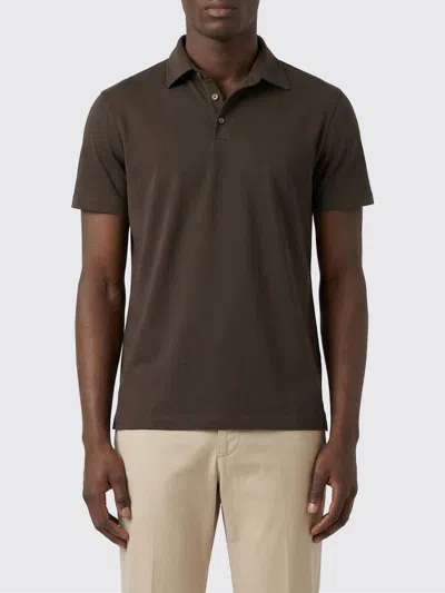 Zanone Polo Shirt  Men Color Dark In Brown