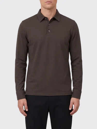 Zanone Polo Shirt  Men Color Dark In Brown
