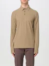 Zanone Burnt Crepe Long Sleeve Polo Shirt In Dove Grey