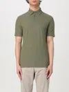 Zanone Green Ice Cotton Three Buttons Polo Shirt In Forest Green