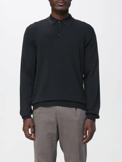 Zanone Polo Shirt  Men Color Green In Black