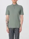 Zanone Dark Grey Cotton Polo Shirt In Grün