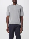 Zanone Classic Grey Cotton T-shirt With Buttoned Placket In Grey