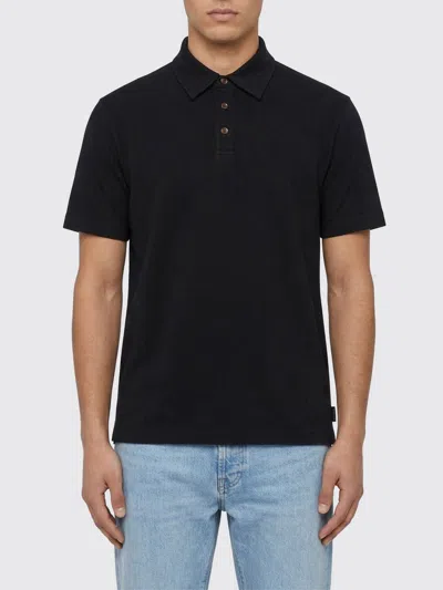 Zanone Polo Shirt  Men Color Navy In Black