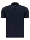 Zanone Icecotton Polo Shirt With Lateral Slits In Blue