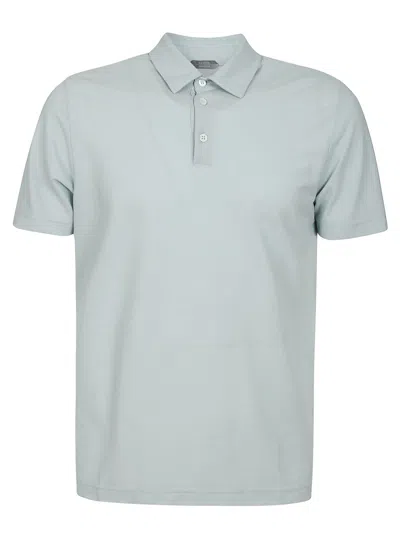 Zanone Polo Ss Ice Cotton In Cerulean