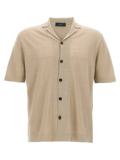 ZANONE RELAXED-FIT LINEN AND COTTON BLEND SHIRT