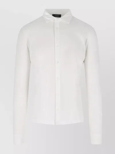 Zanone Relaxed Fit Shirt Cuffed Sleeves In White