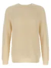 Zanone Ribbed Cashmere Sweater With Crew Neck And Cuffed Sleeves In Neutral