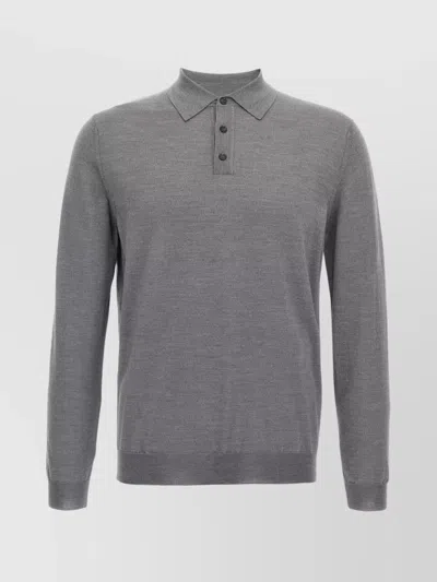 ZANONE RIBBED COLLAR WOOL POLO SHIRT