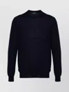 Zanone Ribbed Crew Neck Sweater With Long Sleeves In Black