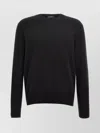 Zanone Ribbed Crewneck Sweater With Long Sleeves In Black