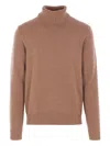 Zanone Ribbed High-neck Sweater In Brown