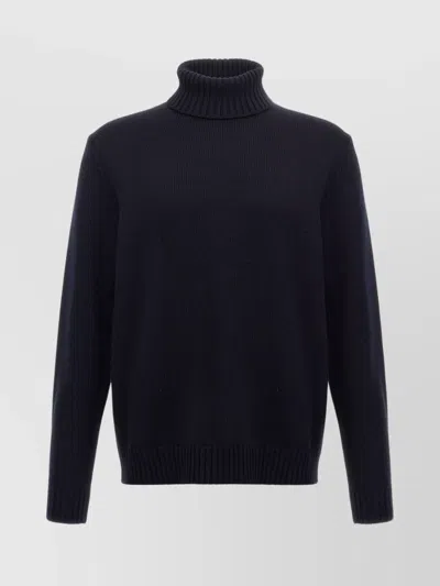 ZANONE RIBBED HIGH NECK SWEATER WITH LONG SLEEVES