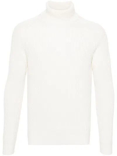 Zanone Man Turtleneck Cream Size 46 Virgin Wool In Neutral