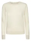 Zanone Ribbed Round-neck Sweater In White